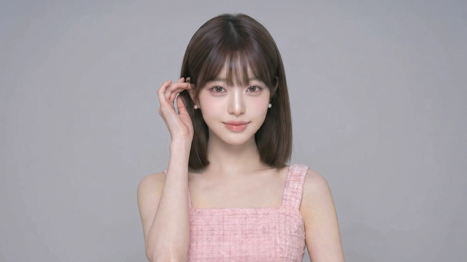 콧볼축소 메인 비주얼, 코와 얼굴 중심부가 보이는 여성 정면 초상